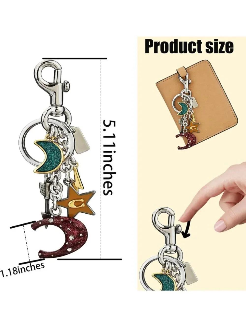 Cute Star Moon Alphabet Keychain | Adorable Bag Charm & Purse Accessory for